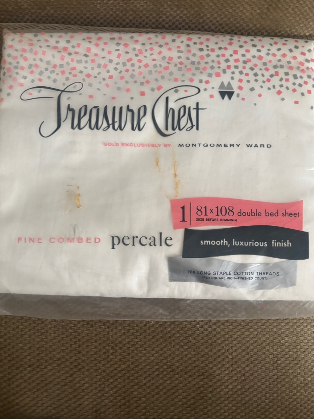 Vintage Montgomery Ward double white sheet 81x108 Cotton NOS